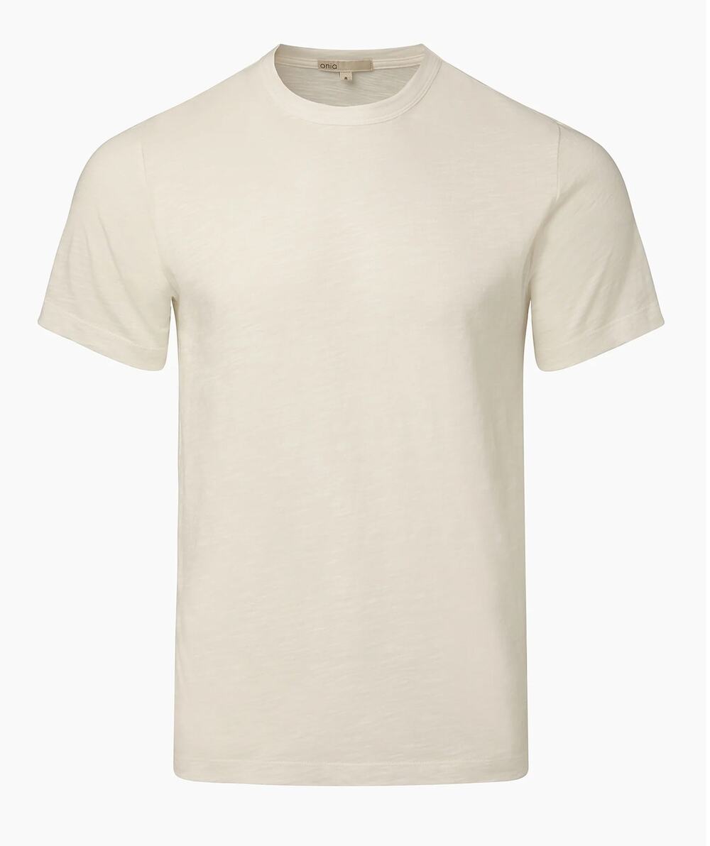 Onia Cotton Slub Short Sleeve T-Shirt Oat Small